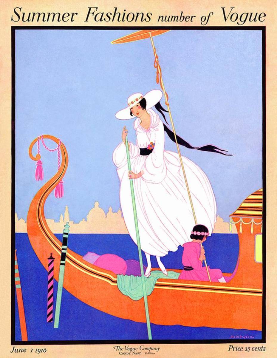 A Vogue Cover Of A Woman On A Gondola - Poster | Canvas Wall Art Print