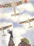 A Vogue Cover Of A Woman Waving To Planes - Poster | Canvas Wall Art Print