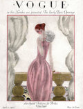 A Vogue Cover Of A Woman Wearing A Pink Dress - Poster | Canvas Wall Art Print