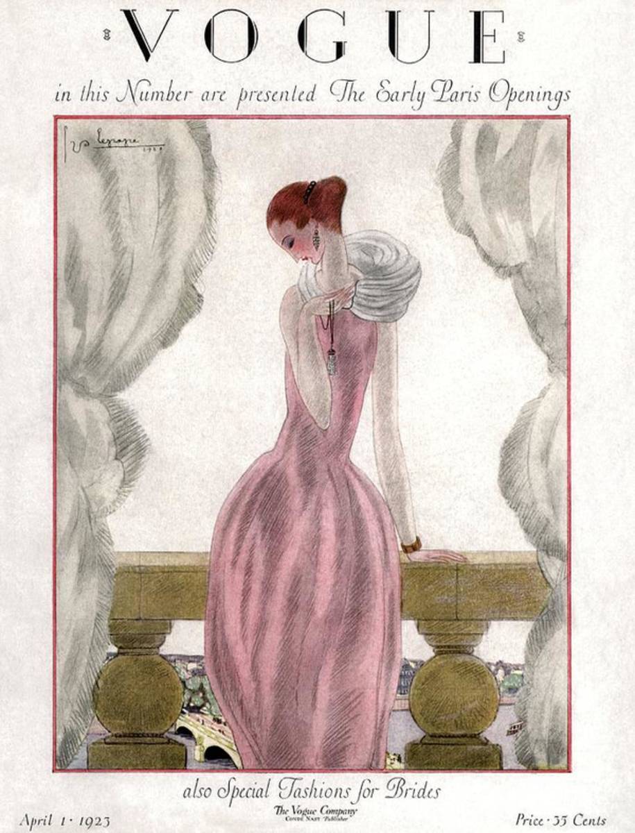 A Vogue Cover Of A Woman Wearing A Pink Dress - Poster | Canvas Wall Art Print