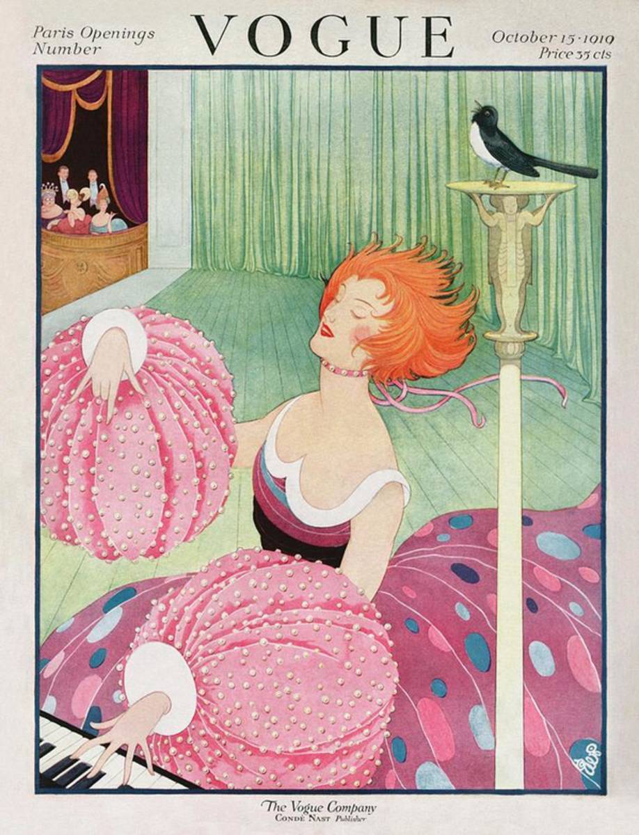 A Vogue Cover Of A Woman Wearing Pink - Poster | Canvas Wall Art Print