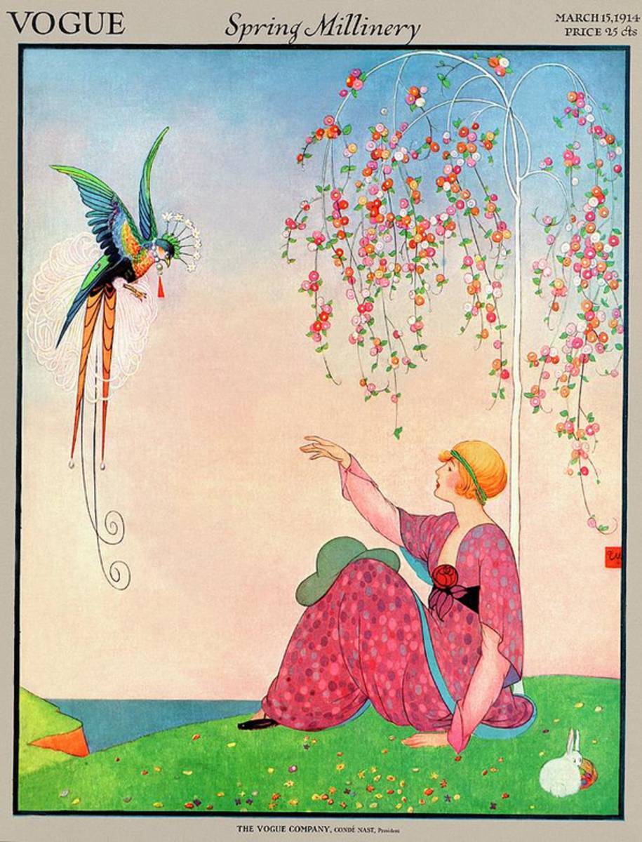 A Vogue Cover Of A Woman With A Bird - Poster | Canvas Wall Art Print