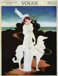 A Vogue Cover Of A Woman With A Wolfhound - Poster | Canvas Wall Art Print