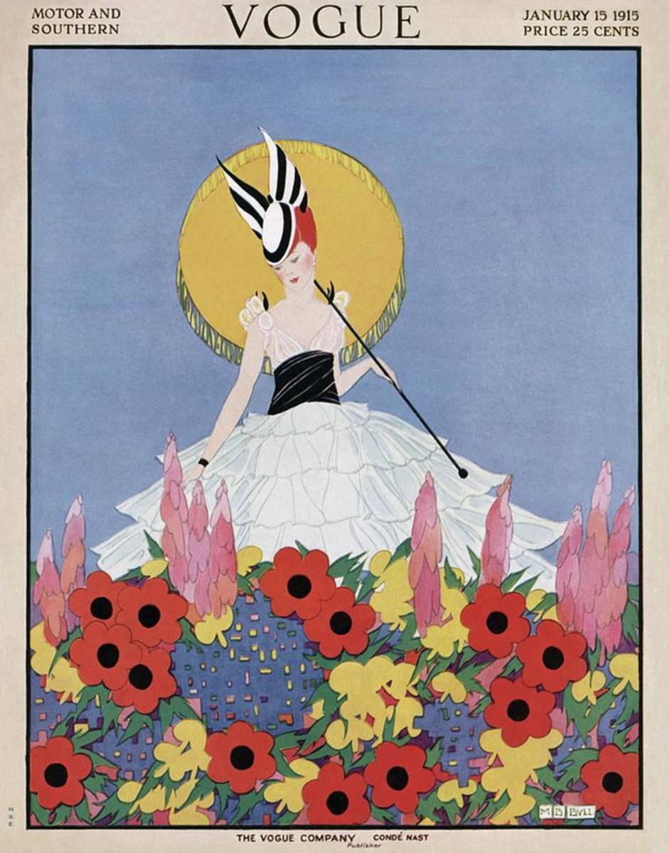 A Vogue Cover Of A Woman With Flowers - Poster | Canvas Wall Art Print