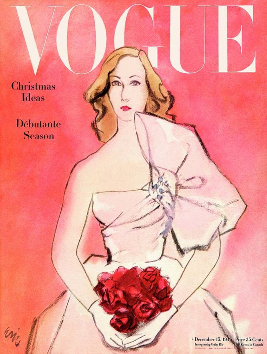 A Vogue Cover Of A Woman With Roses - Poster | Canvas Wall Art Print