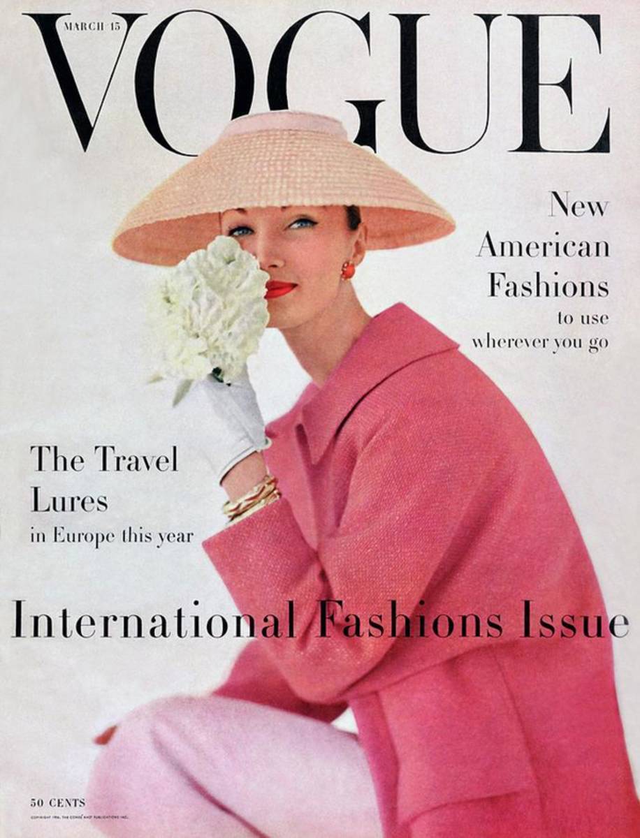 A Vogue Cover Of Evelyn Tripp Wearing Pink - Poster | Canvas Wall Art Print