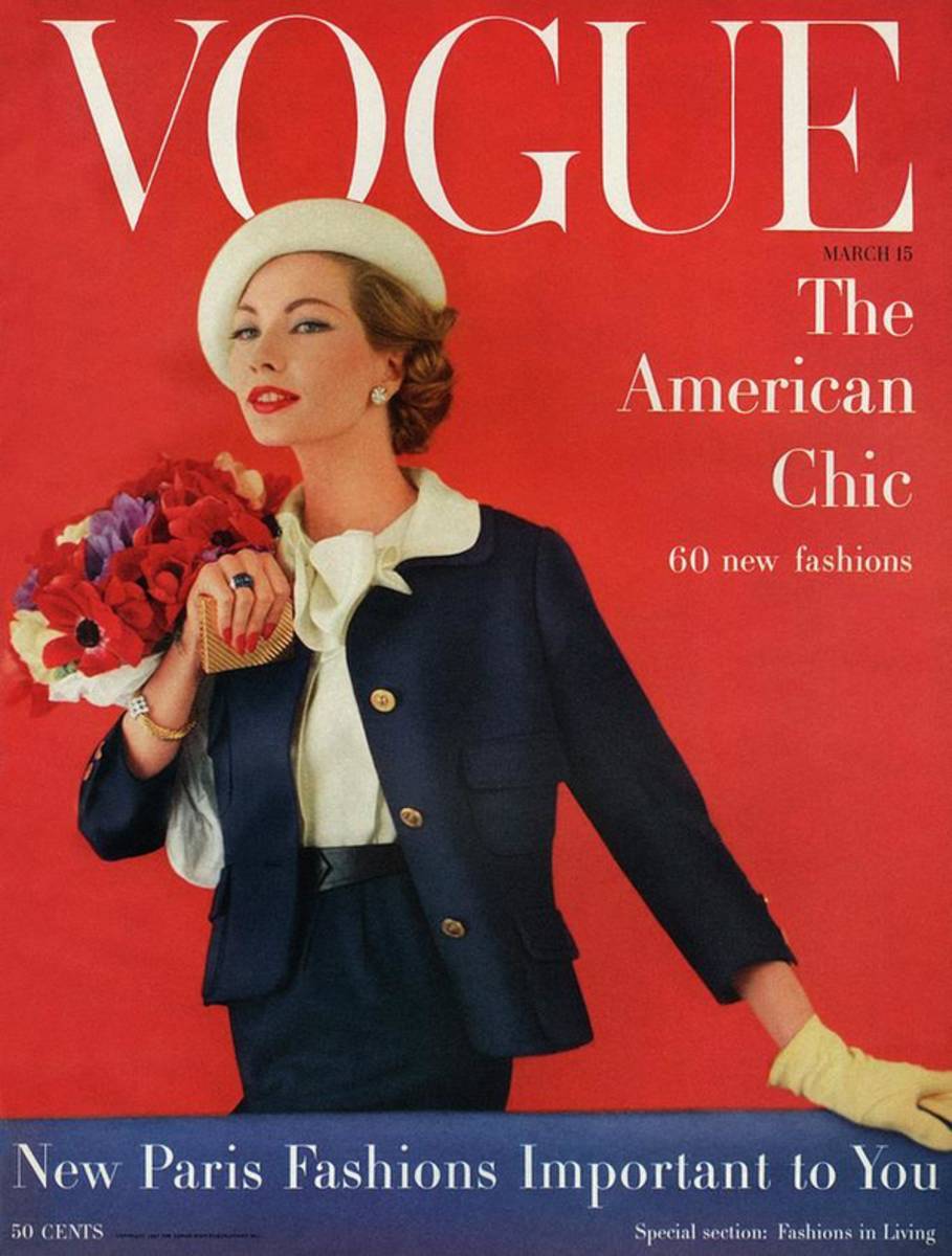 A Vogue Cover Of Jessica Ford With Flowers - Poster | Canvas Wall Art Print