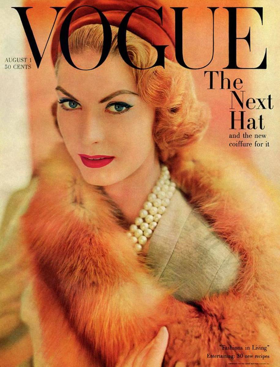 A Vogue Cover Of Mary Mclaughlin Wearing A Fox - Poster | Canvas Wall Art Print
