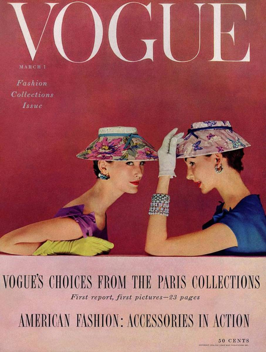A Vogue Cover Of Models Wearing Lilly Dache Hats - Poster | Canvas Wall Art Print