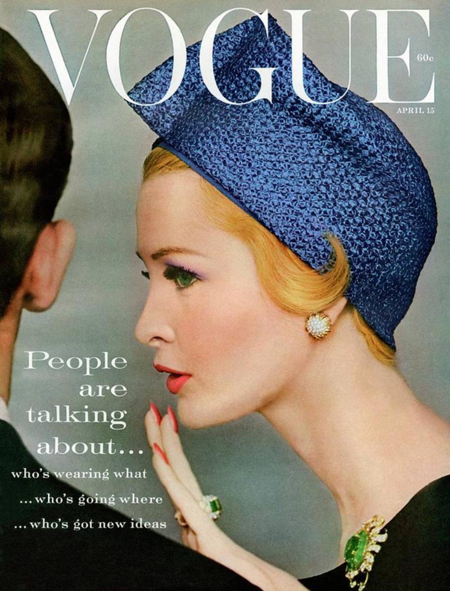A Vogue Cover Of Sarah Thom Wearing A Blue Hat - Poster | Canvas Wall Art Print
