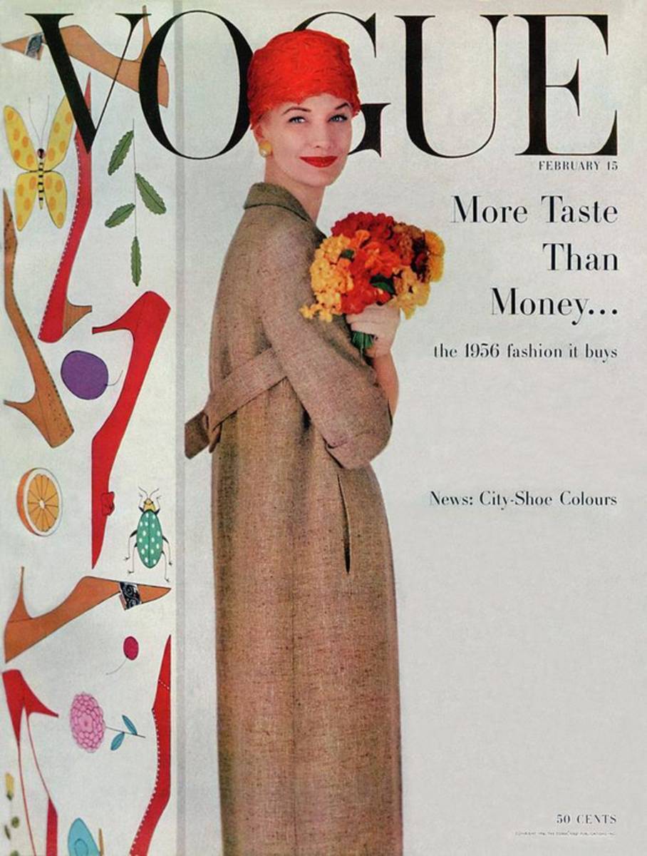 A Vogue Cover Of Sunny Harnett With Flowers - Poster | Canvas Wall Art Print