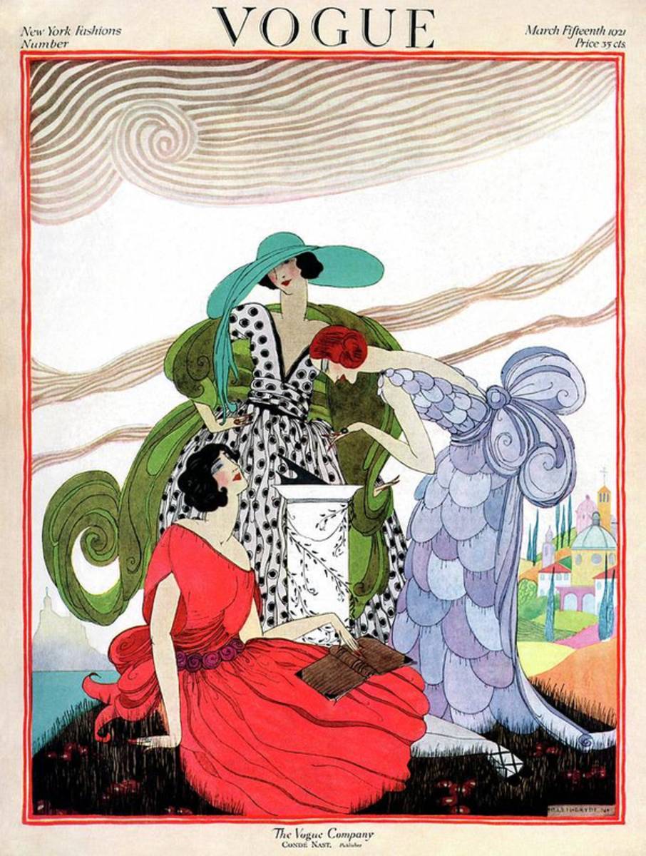 A Vogue Cover Of Women By A Sundial - Poster | Canvas Wall Art Print