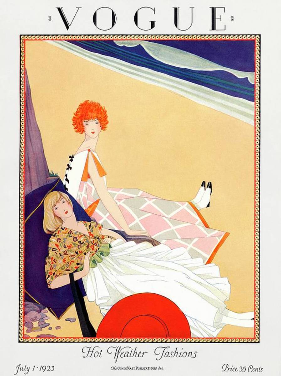 A Vogue Magazine Cover Of Two Women - Poster | Canvas Wall Art Print