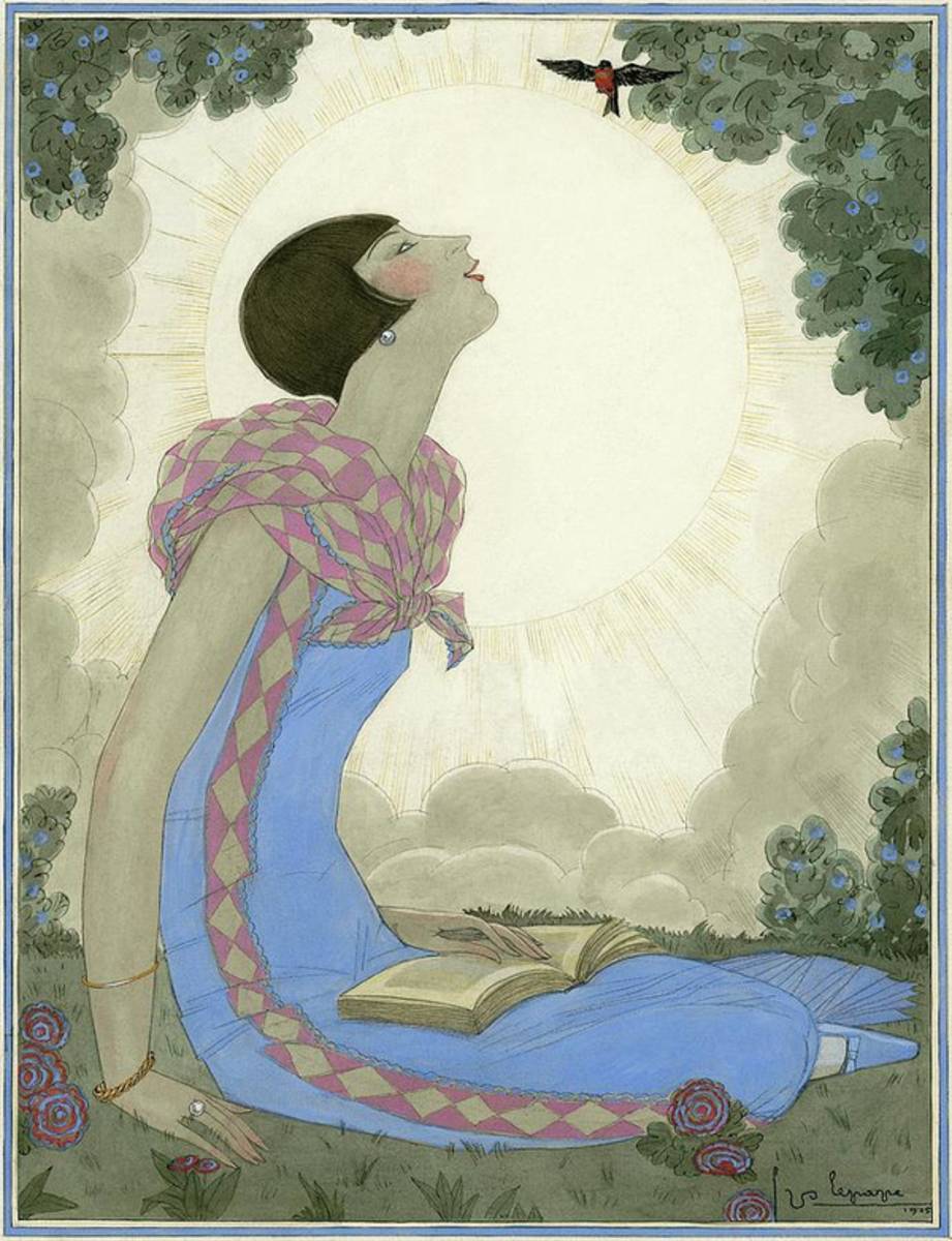 A Woman Looking At A Small Bird - Poster | Canvas Wall Art Print