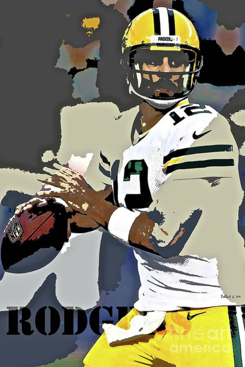 Aaron Rodgers, Green Bay Packers, Number 12 - Poster | Canvas Wall Art Print