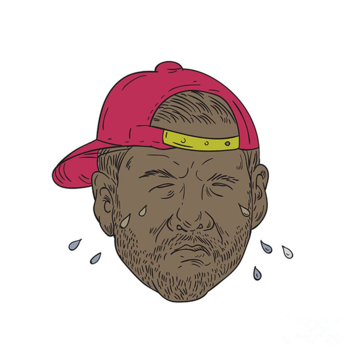 African-American Rapper Crying Drawing - Rapper - Poster | Canvas Wall Art Print