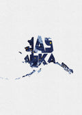 Alaska Typographic Map Flag - Poster | Canvas Wall Art Print