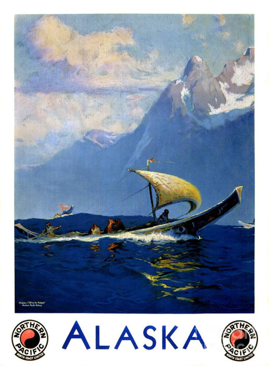Alaska Vintage Travel Restored - Poster | Canvas Wall Art Print