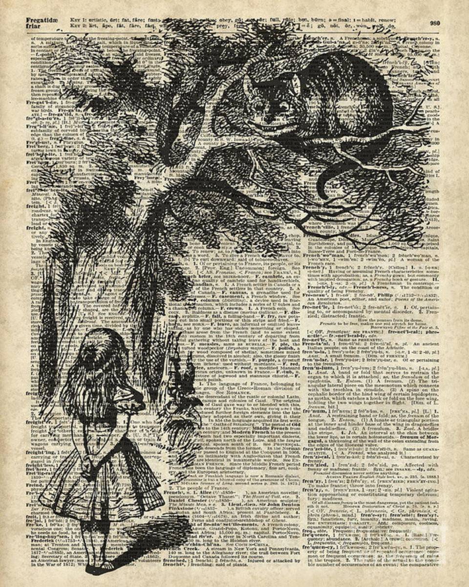 Alice And Cheshire Cat - Poster | Canvas Wall Art Print