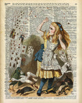 Alice In The Wonderland On A Vintage Dictionary Book Page - Poster | Canvas Wall Art Print