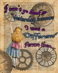 Alice In Wonderland Travelling In Time - Poster | Canvas Wall Art Print