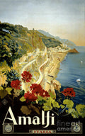 Amalfi Italy Italia Vintage Restored - Poster | Canvas Wall Art Print