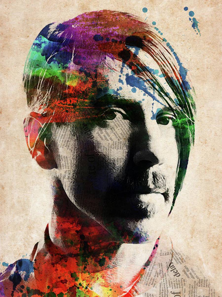Anthony Kiedis Watercolor Portrait - Rapper - Poster | Canvas Wall Art Print