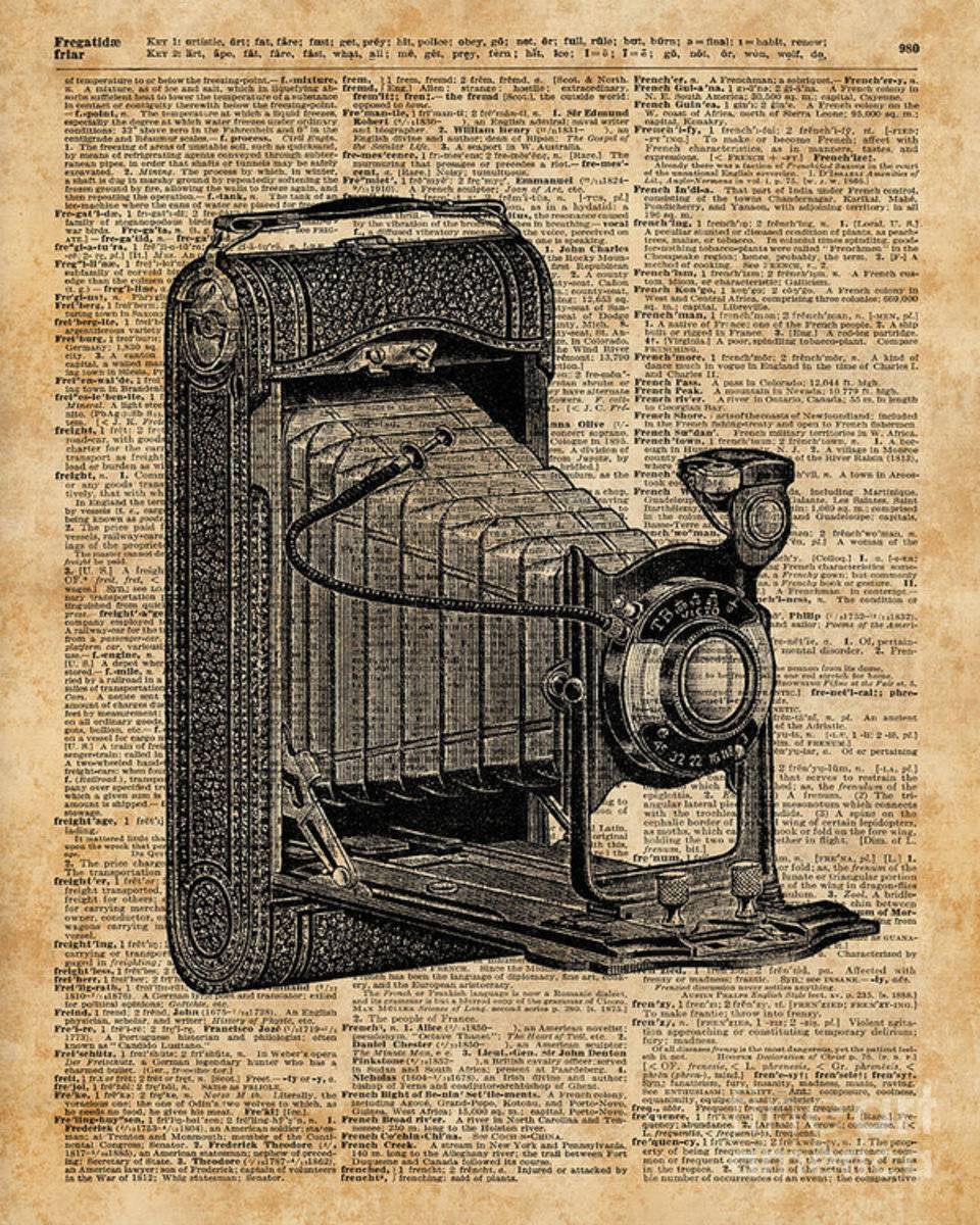 Antique Conley Camera,Vintage Encyclopedia Book Page - Poster | Canvas Wall Art Print