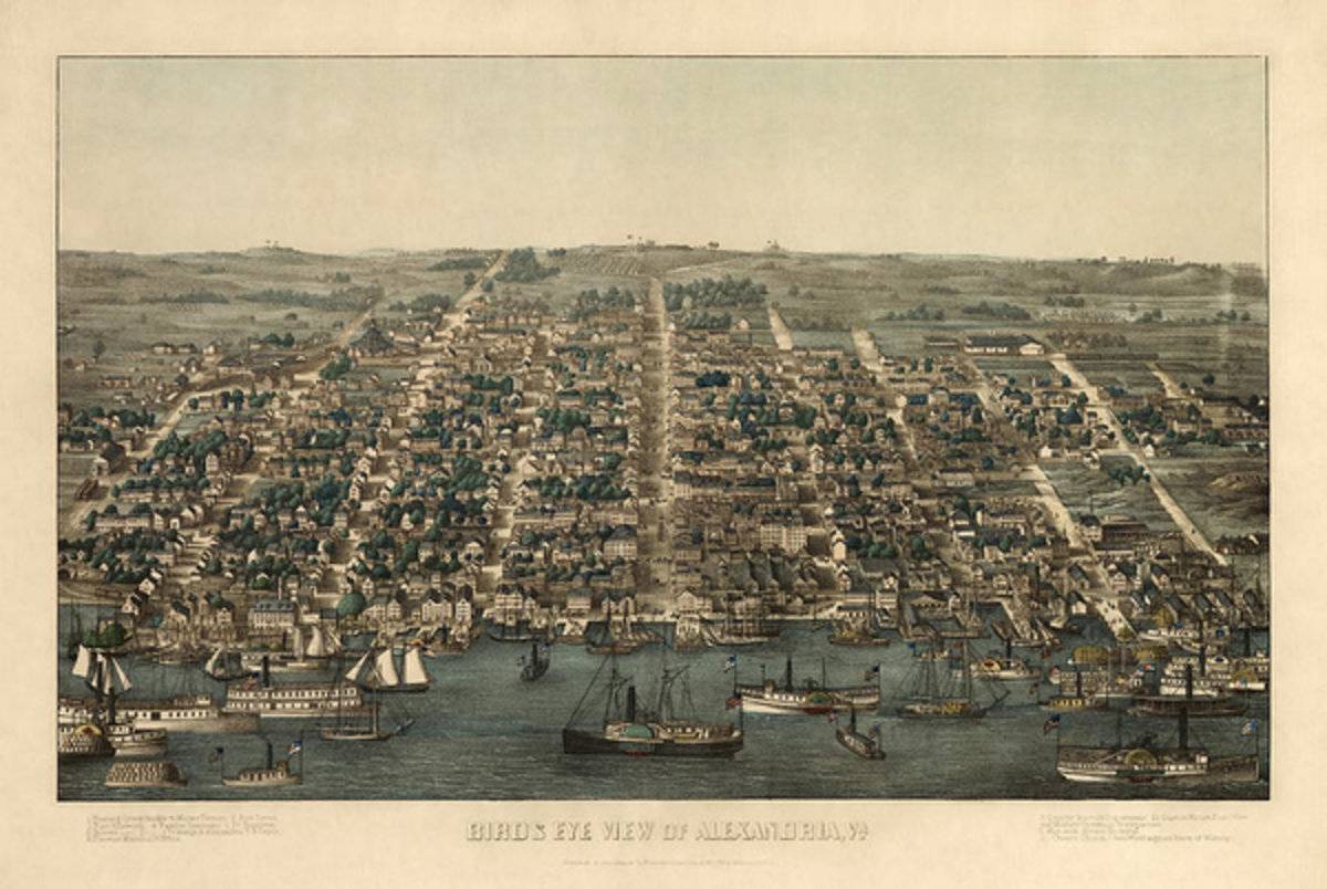 Antique Map Of Alexandria Virginia By Charles Magnus - 1863 - Poster | Canvas Wall Art Print