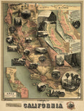 Antique Map Of California By E. Mcd. Johnstone - 1888 - Poster | Canvas Wall Art Print