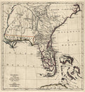 Antique Map Of Florida And The Southeast By Thomas Jefferys - 1768 - Poster | Canvas Wall Art Print