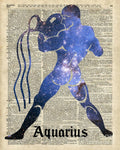 Aquarius The Water-Bearer - Zodiac Sign - Poster | Canvas Wall Art Print