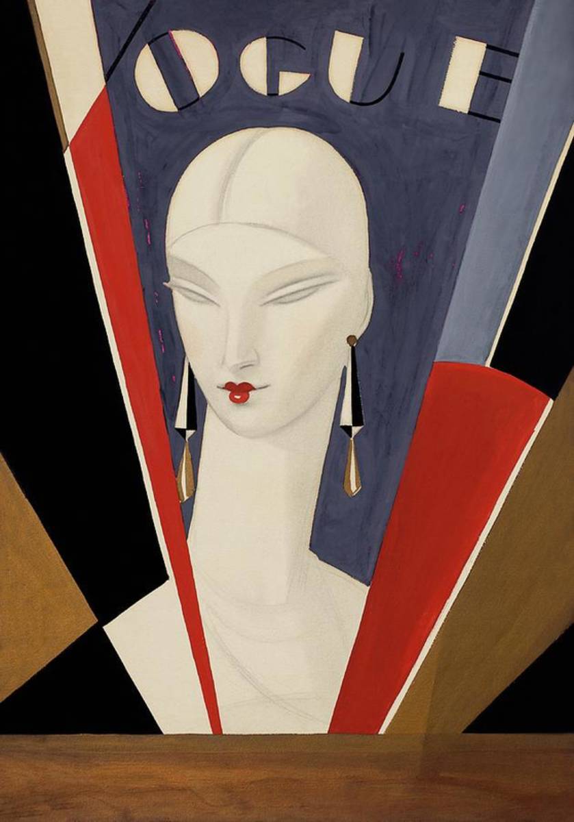 Art Deco Vogue Cover Of A Woman'S Head - Poster | Canvas Wall Art Print