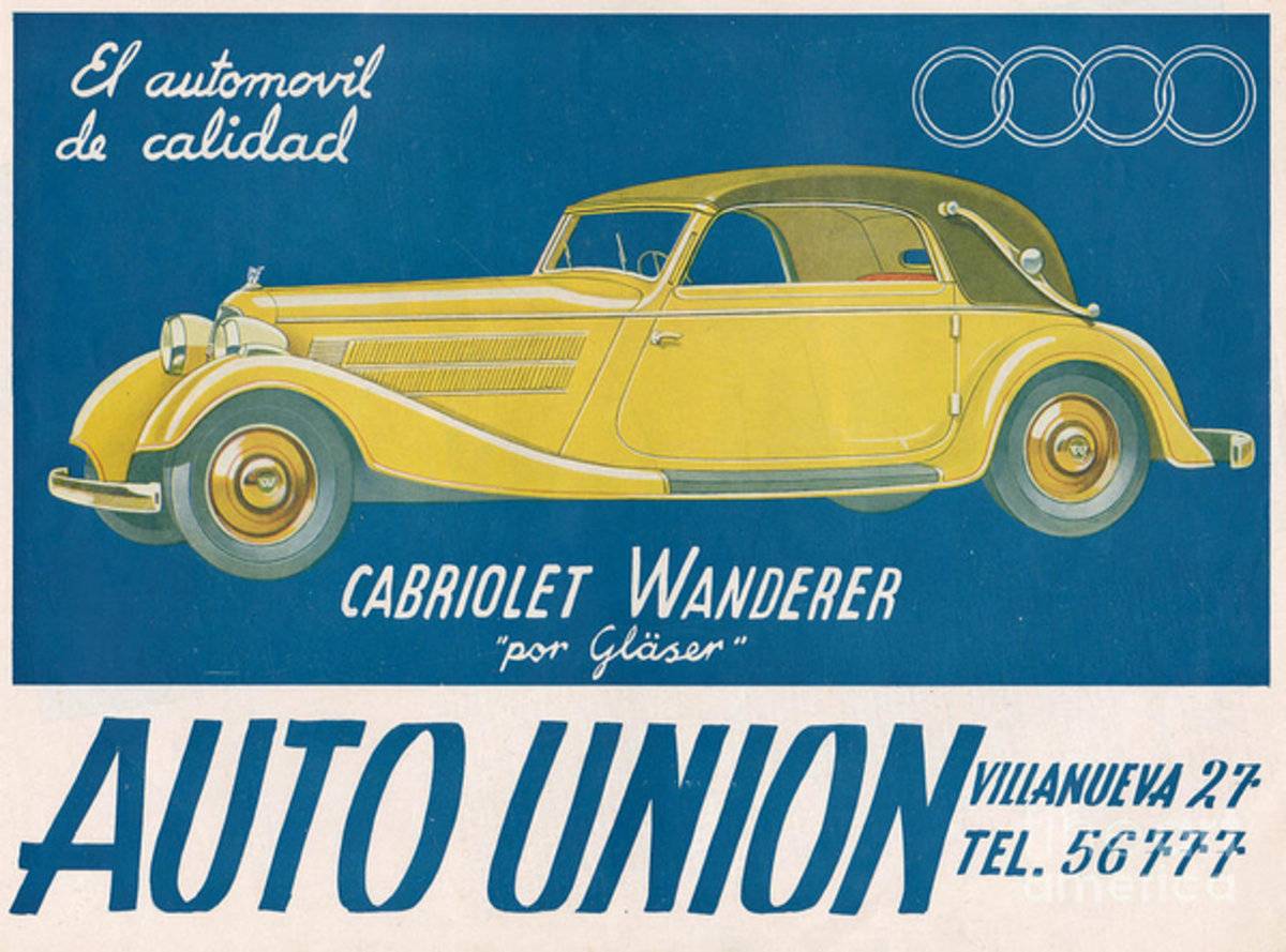 Auto Union Audi 1930S Usa Cc Cars - Poster | Canvas Wall Art Print