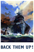 Back Them Up Vintage Military - Poster | Canvas Wall Art Print