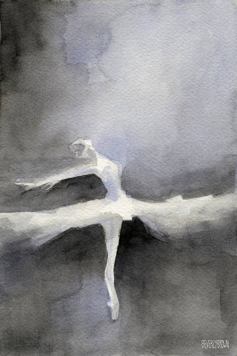 Ballet Dancer In White Tutu Watercolor Paintings Of Dance - Poster | Canvas Wall Art Print