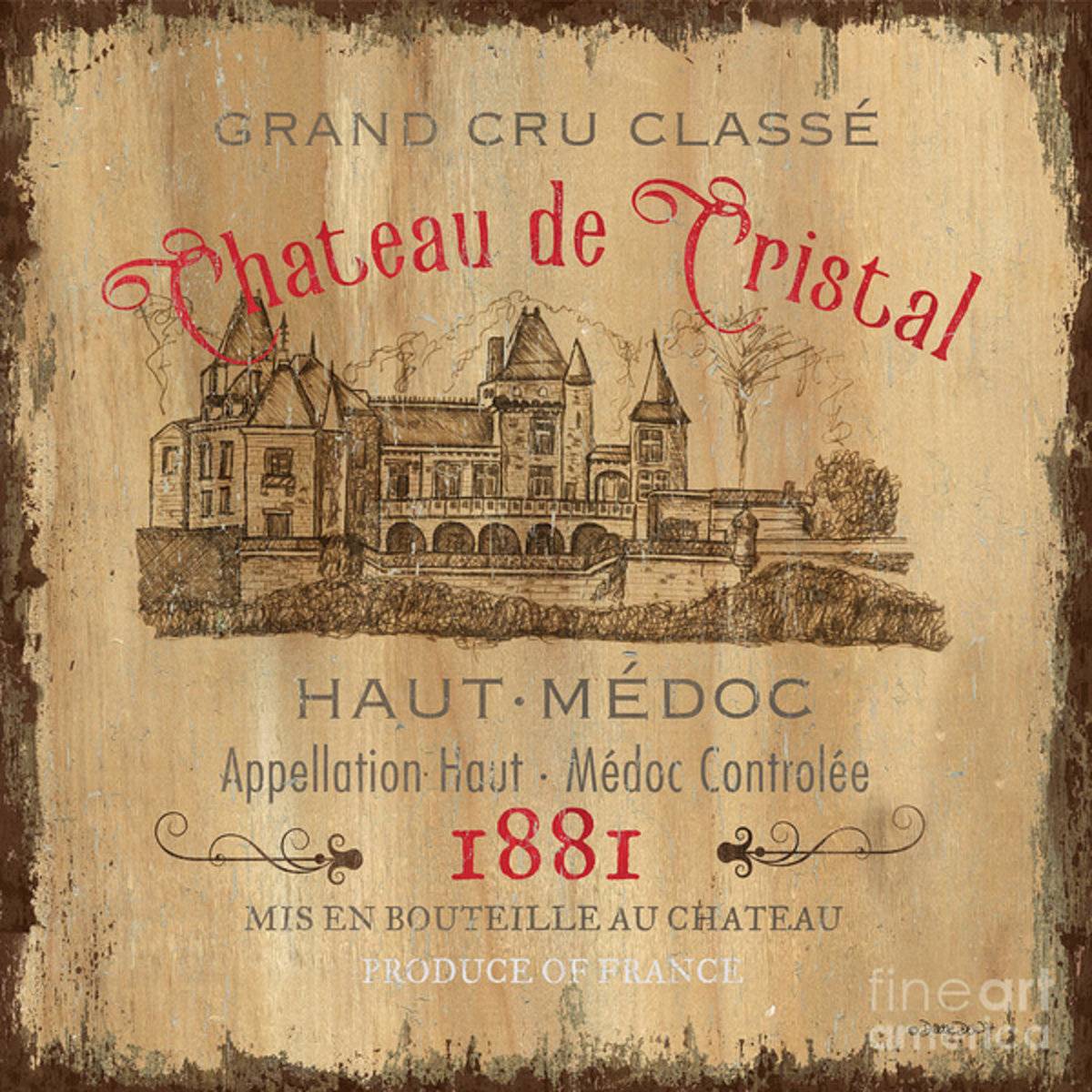 Barrel Wine Label 1 - Poster | Canvas Wall Art Print