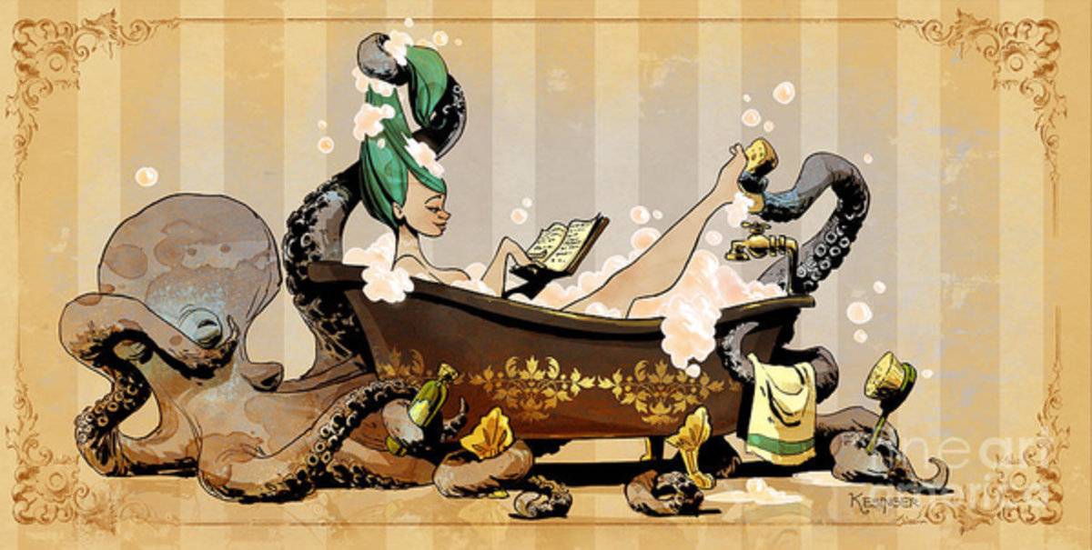 Bath Time With Otto - Poster | Canvas Wall Art Print