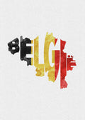 Belgium Typographic Map Flag - Poster | Canvas Wall Art Print