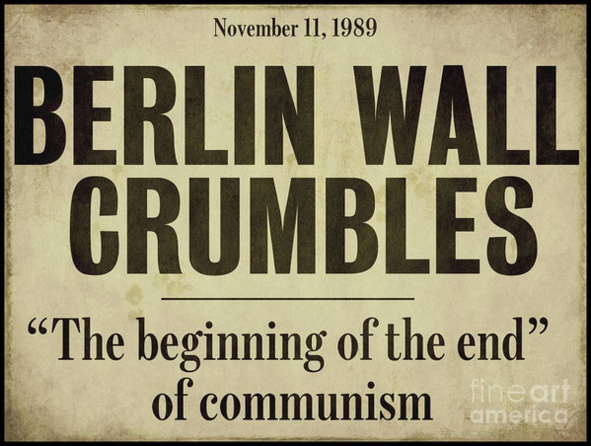 Berlin Wall Newspaper Headline - Poster | Canvas Wall Art Print