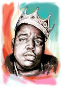 Biggie Smalls Colour Drawing Art - Rapper - Poster | Canvas Wall Art Print
