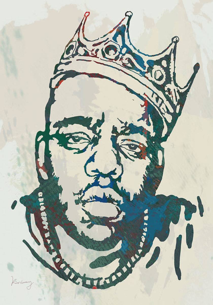 Biggie Smalls Modern Etching Art - Rapper - Poster | Canvas Wall Art Print