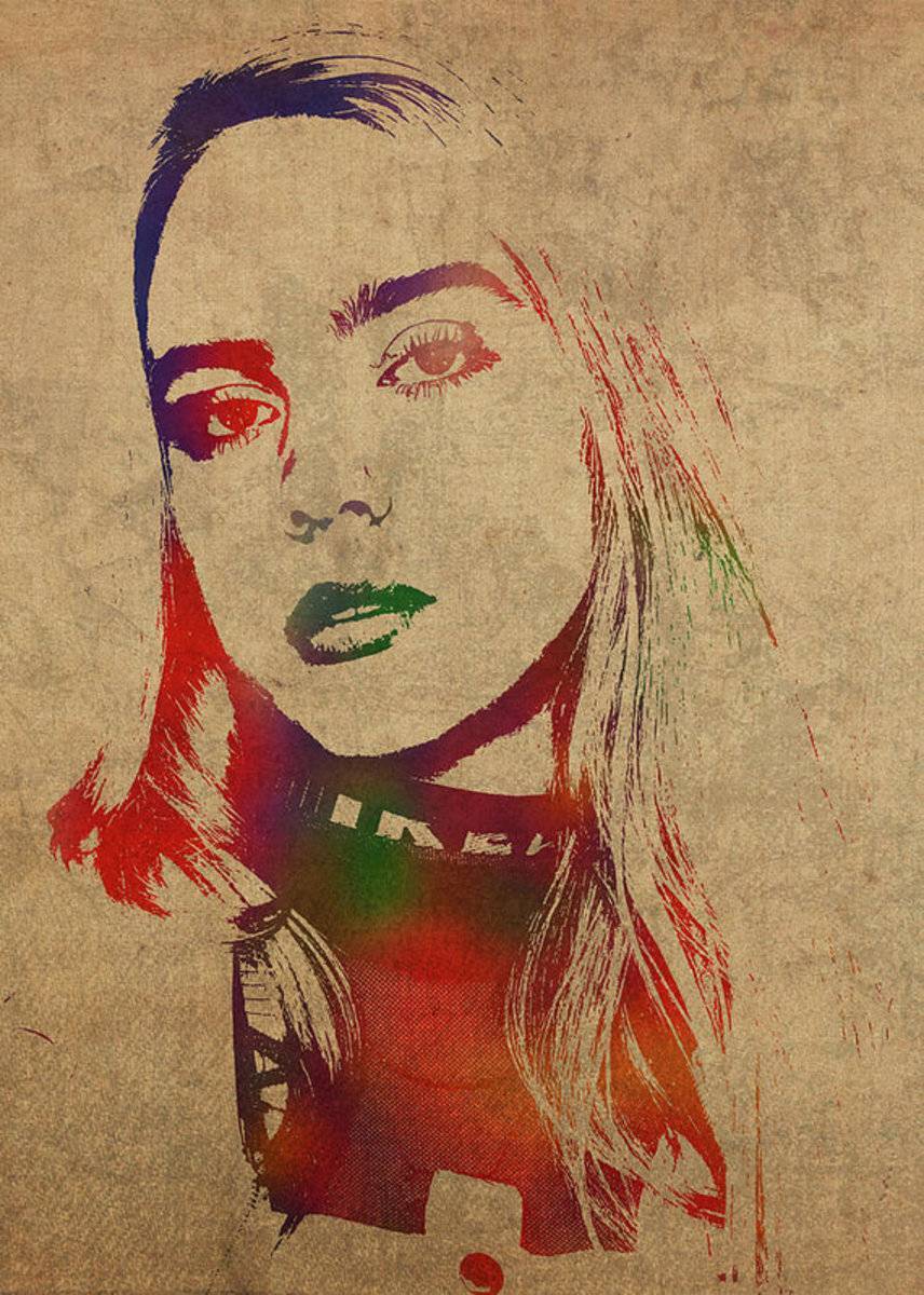 Billie Eilish Watercolor Portrait - Poster | Canvas Wall Art Print