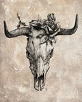 Bull Skull And Rose - Poster | Canvas Wall Art Print