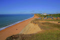 Burton Bradstock Dorset England Uk Beautiful Jurassic Coast With Blue Sky And Sea In Summer - Poster | Canvas Wall Art Print