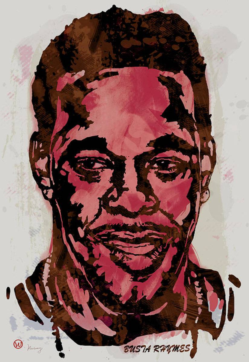 Busta Rhymes Pop Stylised Art Sketch - Rapper - Poster | Canvas Wall Art Print