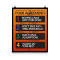 The Four Agreements Poster, Don Miguel Ruiz, Motivational Art, Inspirational Art, Book Quote Gift - Poster | Canvas Wall Art Print