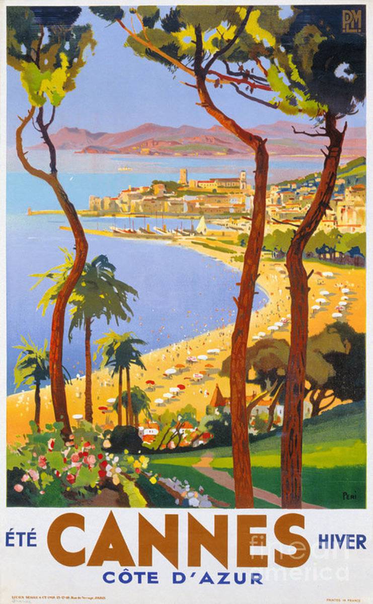 Cannes Vintage Travel - Poster | Canvas Wall Art Print