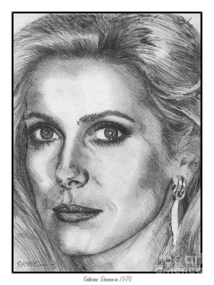 Catherine Deneuve In 1976 - Poster | Canvas Wall Art Print