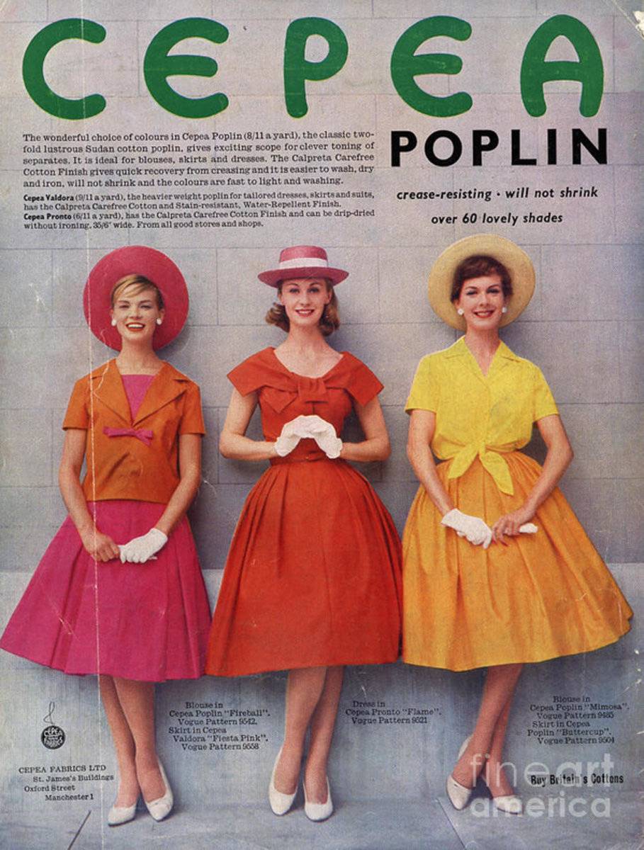 Cepea Poplin 1959 1950S Uk Womens - Poster | Canvas Wall Art Print